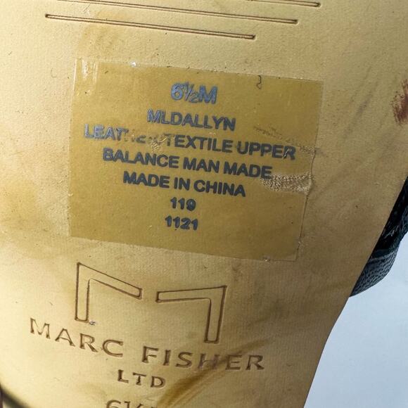 NEW Marc Fisher Dallyn Blk Leather Ankle Strap Slide Sandals Size 6.5 MSRP $150 - Picture 11 of 11